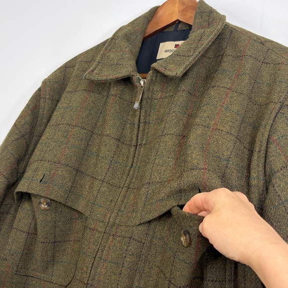 Woolrich Mackinaw Jacket Mens Large Green Red Wool Plaid Check Chore Barn Coat - Picture 6 of 16
